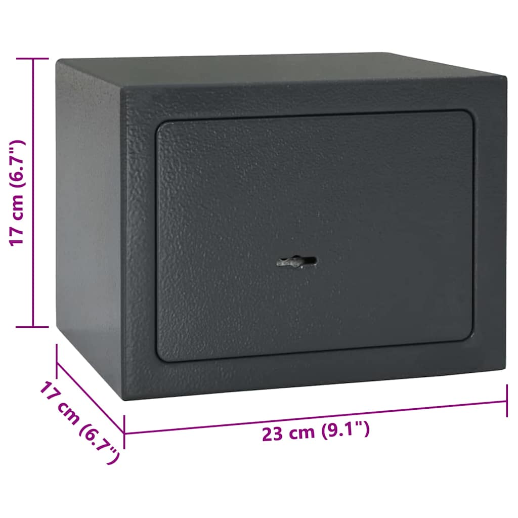 Safe Box mit Schloss Dunkelgrau RAL7016 17 x 23 x 17 cm Stahl