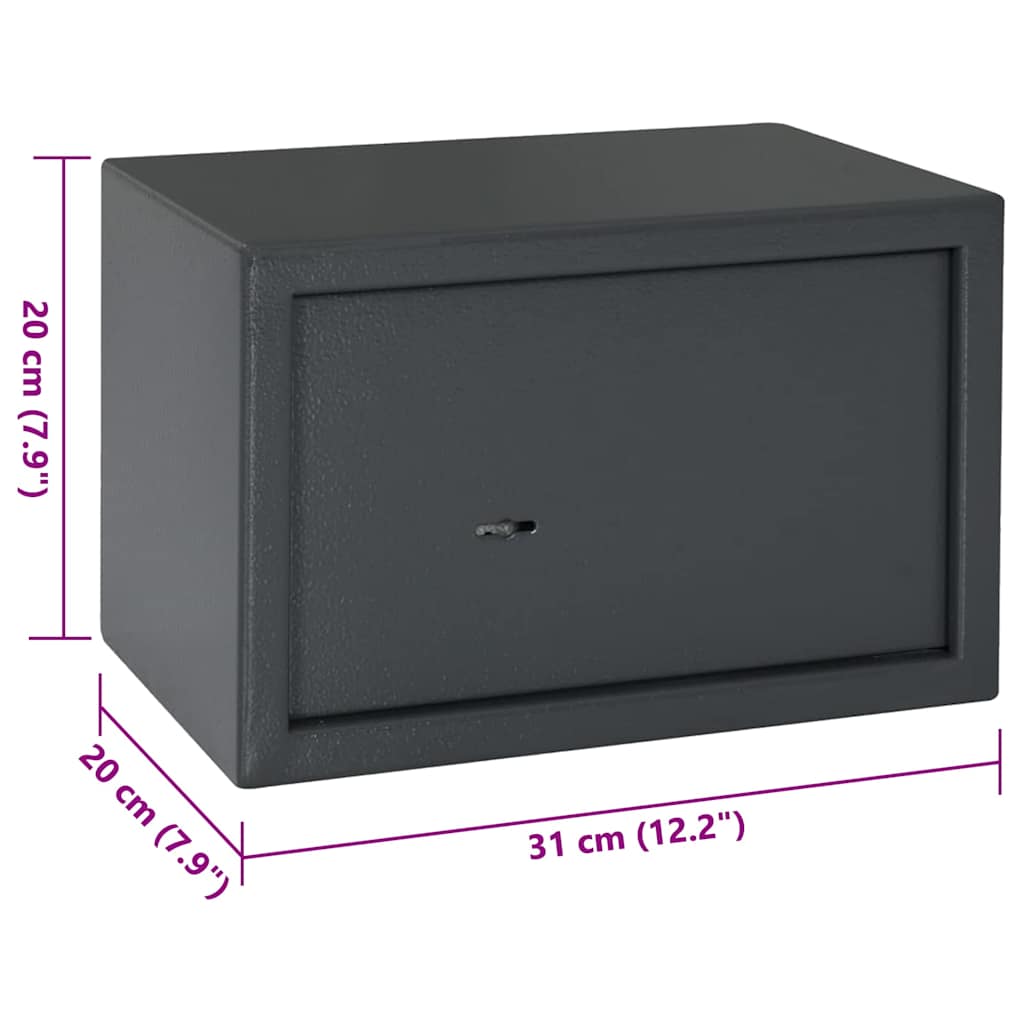 Safe Box mit Schloss Dunkelgrau RAL7016 20 x 31 x 20 cm Stahl