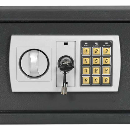 Digitaler Safe mit Schloss Dunkelgrau 42 x 37 x 20 cm Stahl