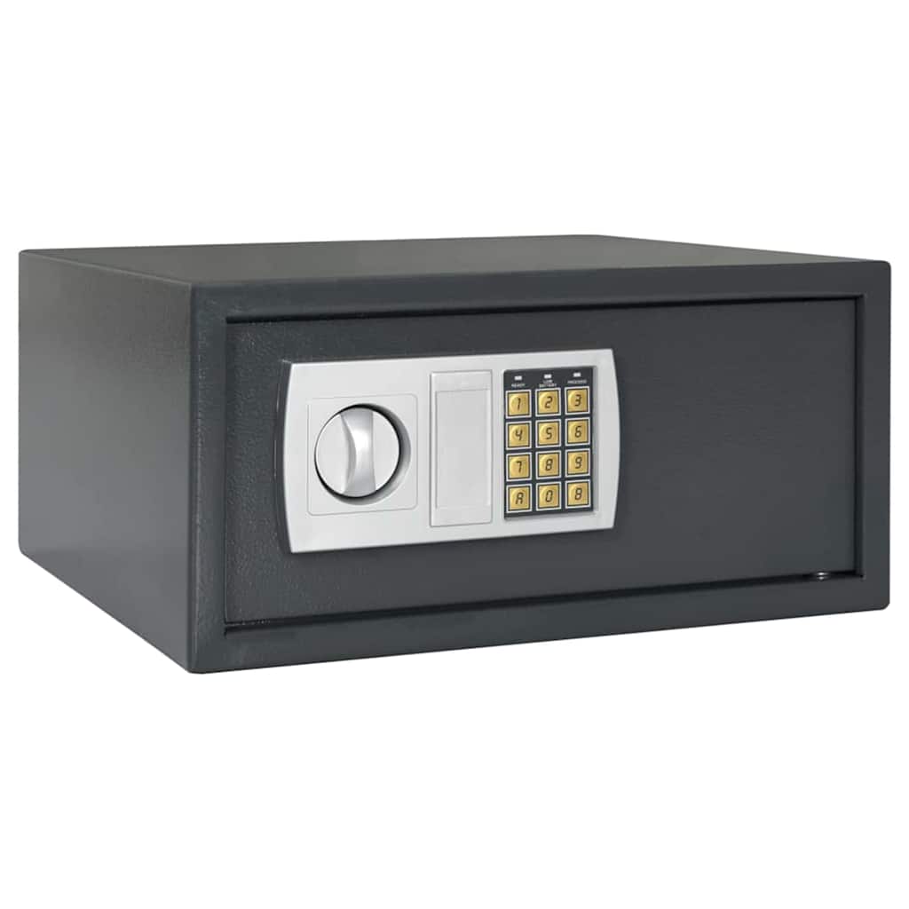 Digitaler Safe mit Schloss Dunkelgrau 42 x 37 x 20 cm Stahl