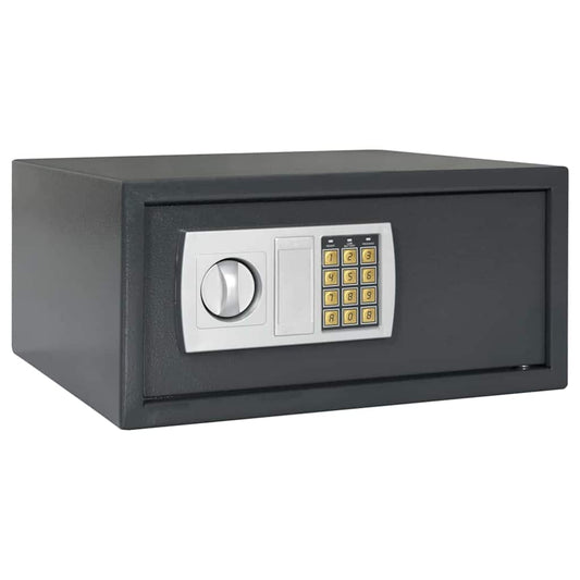 Digitaler Safe mit Schloss Dunkelgrau 42 x 37 x 20 cm Stahl