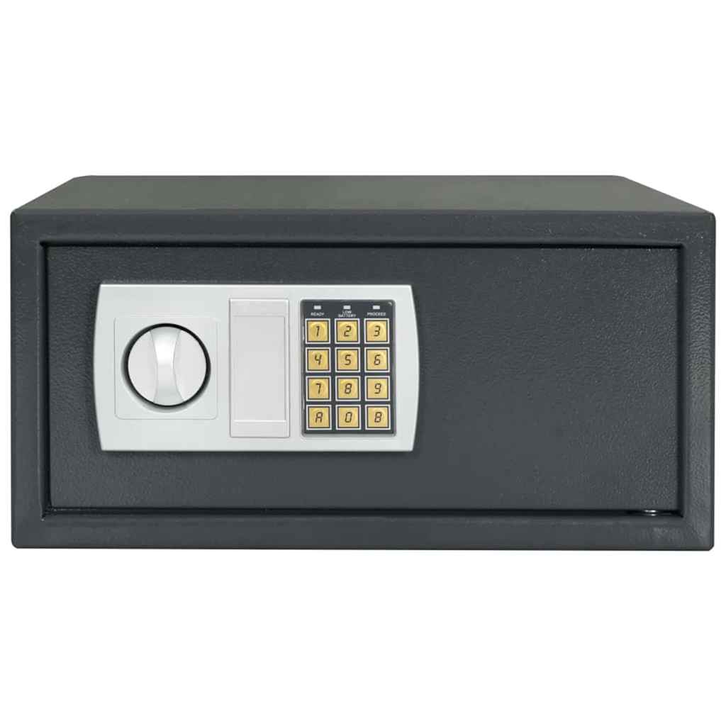 Digitaler Safe mit Schloss Dunkelgrau 42 x 37 x 20 cm Stahl