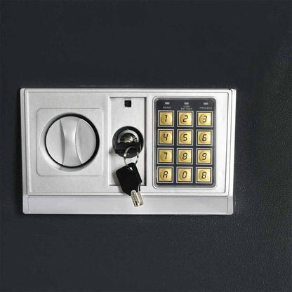 Digitaler Safe mit Schloss Dunkelgrau 35 x 31 x 80 cm Stahl