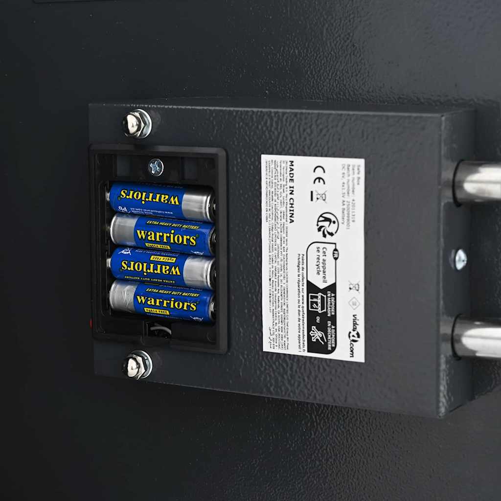 Digitaler Safe mit Schloss Grau 30 x 10 x 36,5 cm Stahl