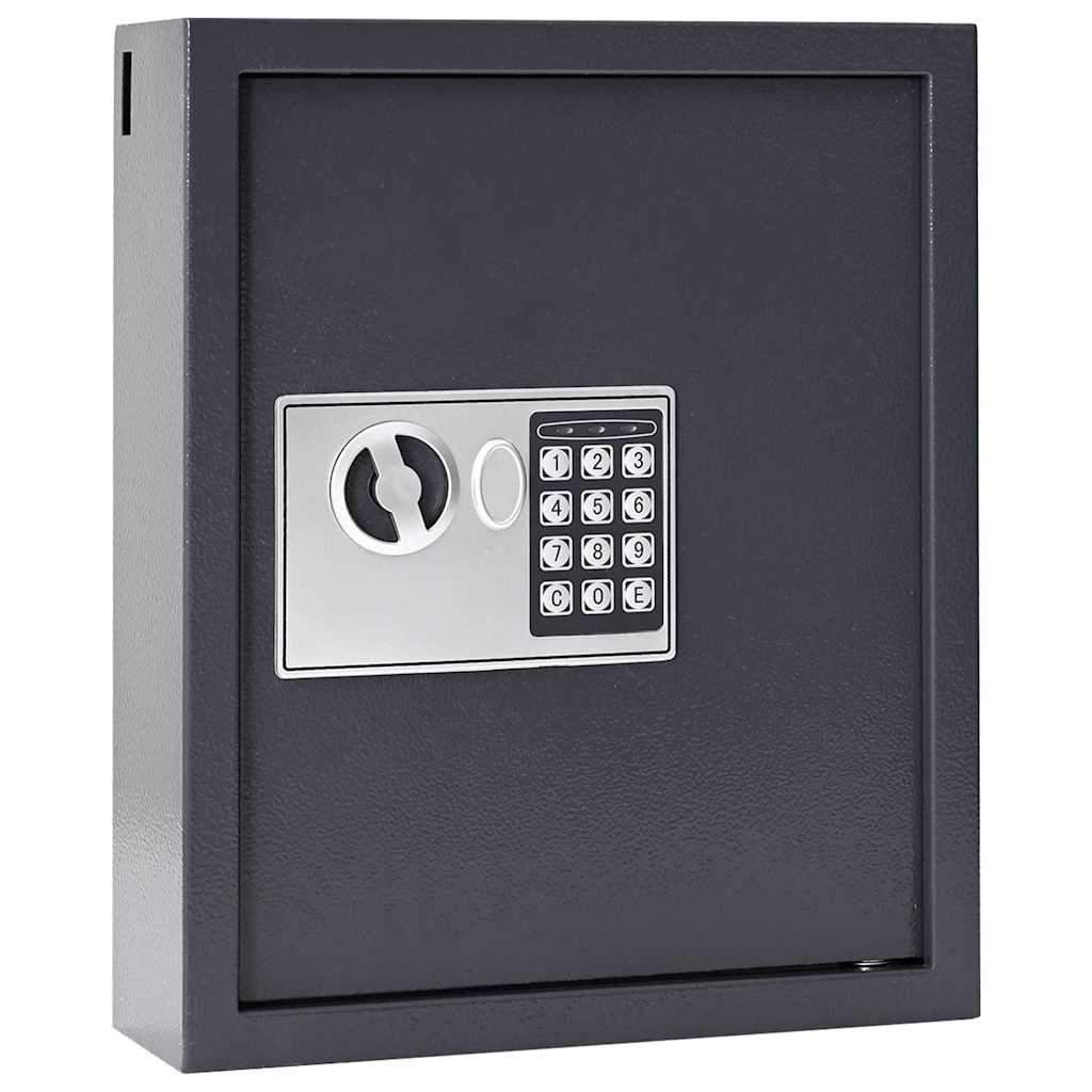 Digitaler Safe mit Schloss Grau 30 x 10 x 36,5 cm Stahl