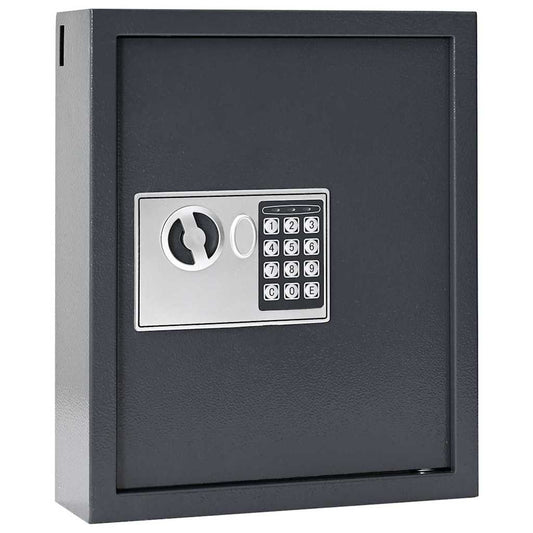 Digitaler Safe mit Schloss Grau 30 x 10 x 36,5 cm Stahl
