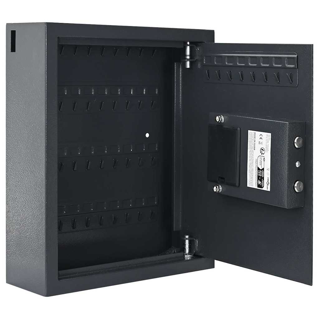 Digitaler Safe mit Schloss Grau 30 x 10 x 36,5 cm Stahl