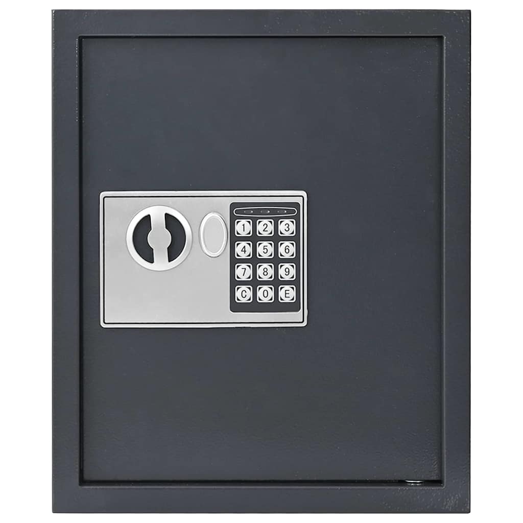 Digitaler Safe mit Schloss Grau 30 x 10 x 36,5 cm Stahl