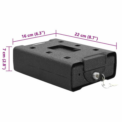 Auto Safe mit Schloss Schwarz 21.8 x 16 x 7 cm Stahl