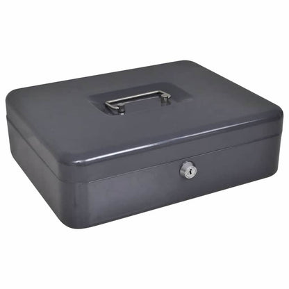 Geldbox mit Schloss Schwarz 30 x 24 x 9 cm Stahl
