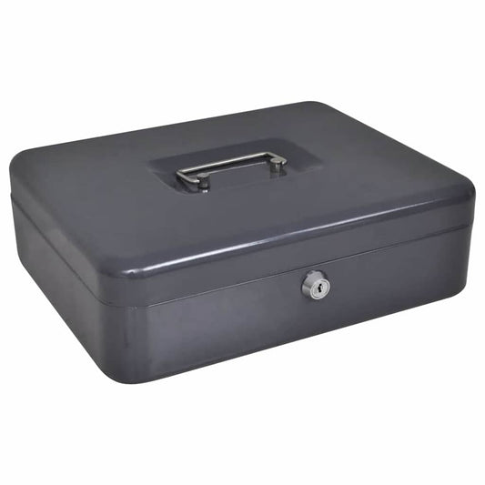 Geldbox mit Schloss Schwarz 30 x 24 x 9 cm Stahl