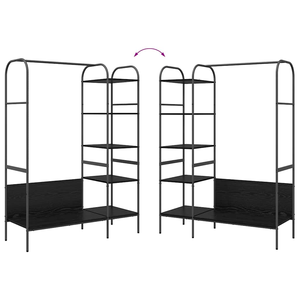 Kleiderständer Schwarz 120 x 44 x 160 cm Holzwerkstoff