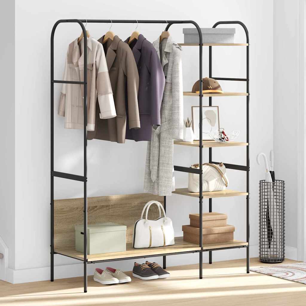 Kleiderständer mit Regal Braun 120 x 44 x 160 cm Holzwerkstoff
