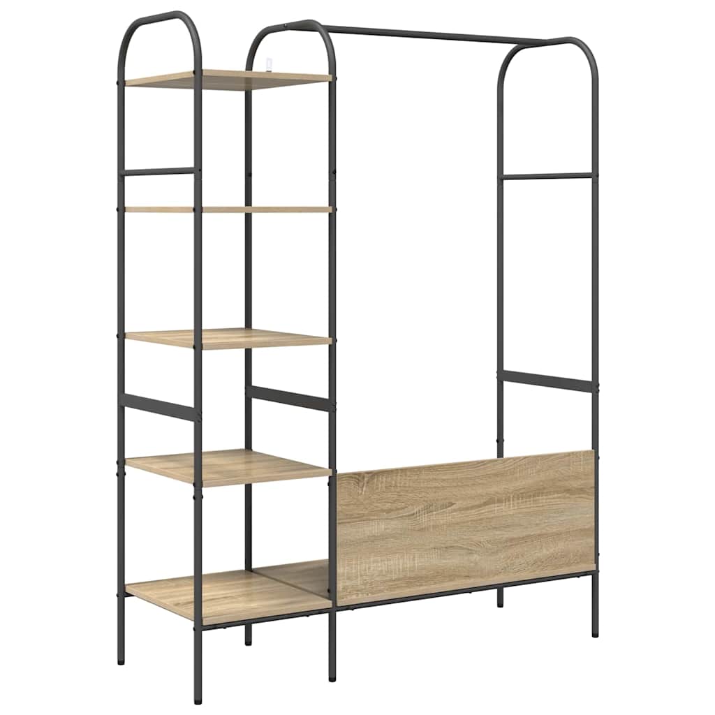 Kleiderständer mit Regal Braun 120 x 44 x 160 cm Holzwerkstoff