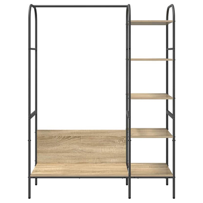 Kleiderständer mit Regal Braun 120 x 44 x 160 cm Holzwerkstoff