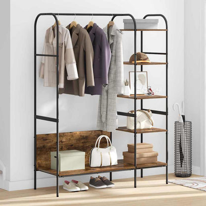 Kleiderständer mit Regal Braun 120 x 44 x 160 cm Holzwerkstoff