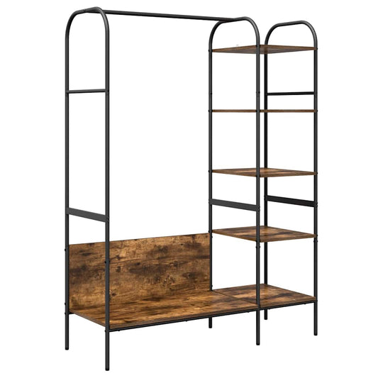 Kleiderständer mit Regal Braun 120 x 44 x 160 cm Holzwerkstoff