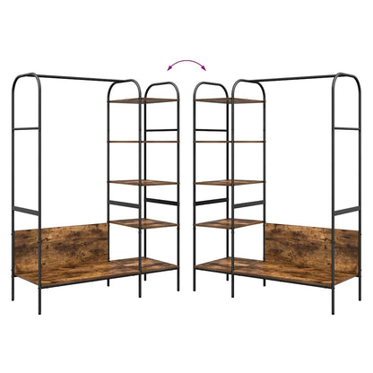 Kleiderständer mit Regal Braun 120 x 44 x 160 cm Holzwerkstoff
