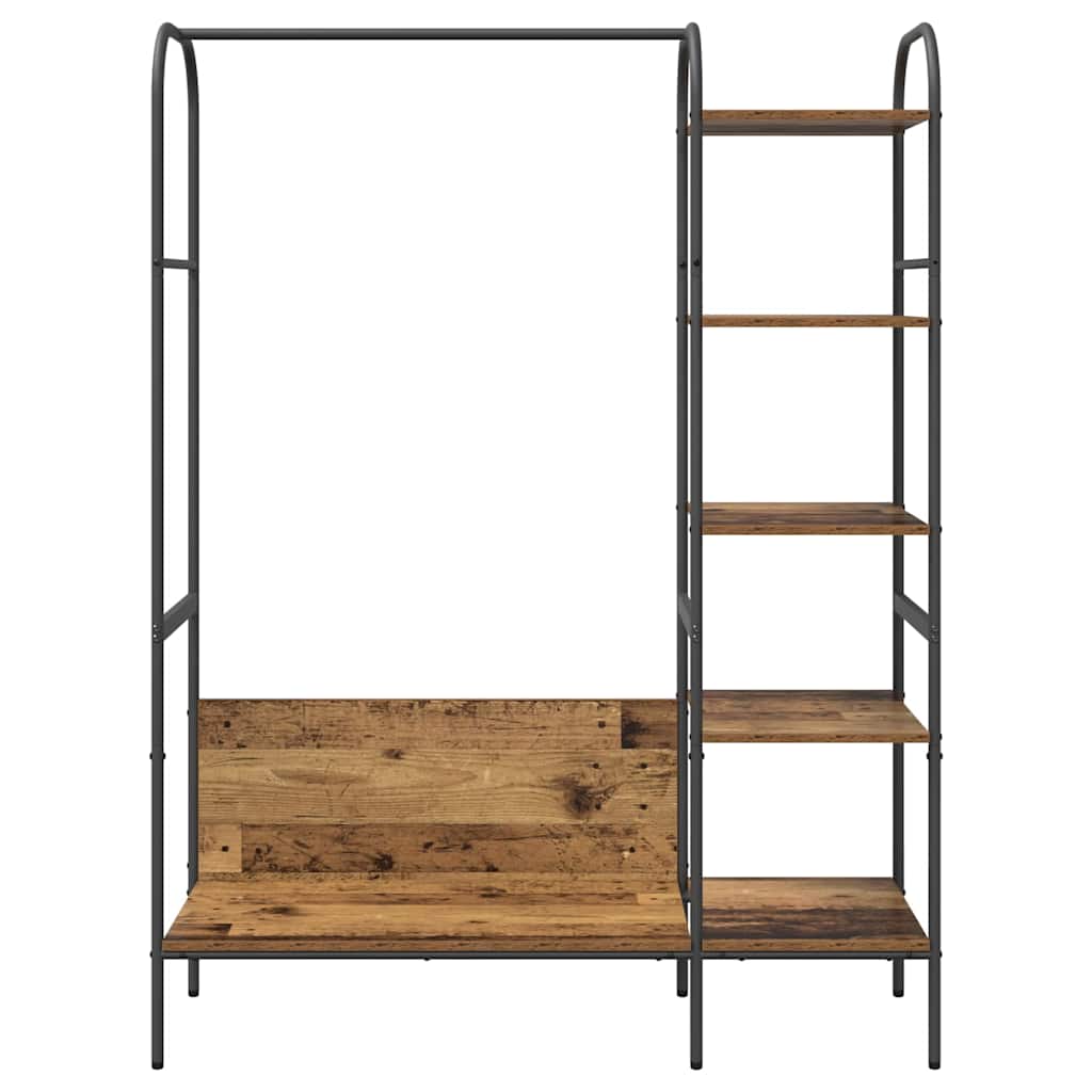 Kleiderständer mit Regal Braun 120 x 44 x 160 cm Holzwerkstoff