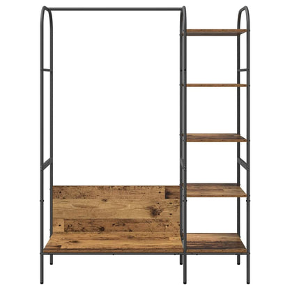 Kleiderständer mit Regal Braun 120 x 44 x 160 cm Holzwerkstoff