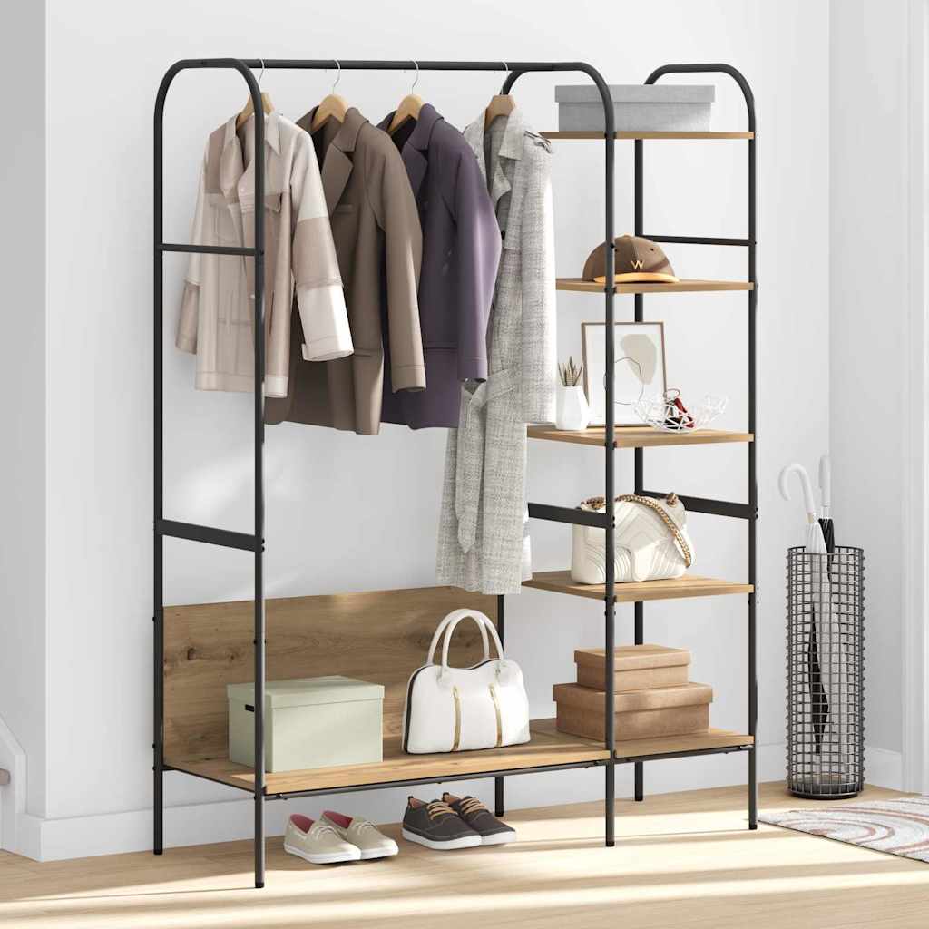 Kleiderständer mit Regal Beige 120 x 44 x 160 cm Holzwerkstoff