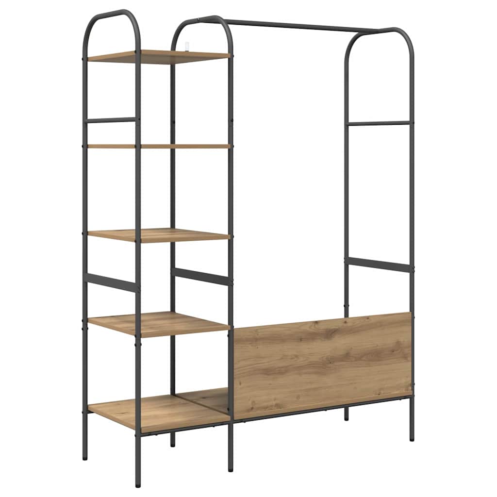 Kleiderständer mit Regal Beige 120 x 44 x 160 cm Holzwerkstoff