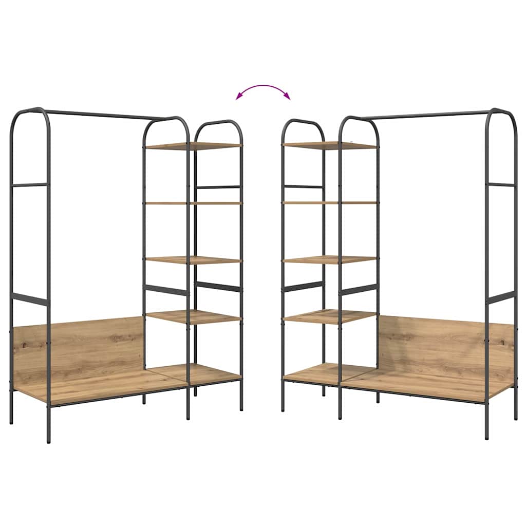 Kleiderständer mit Regal Beige 120 x 44 x 160 cm Holzwerkstoff
