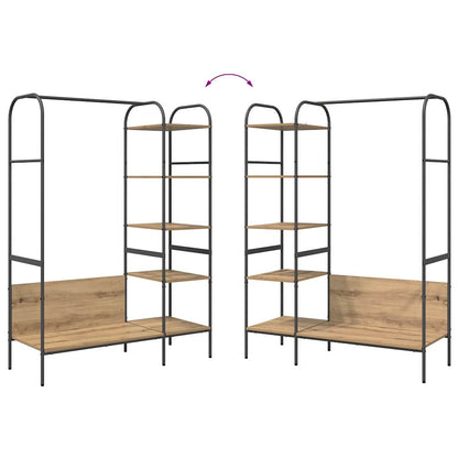 Kleiderständer mit Regal Beige 120 x 44 x 160 cm Holzwerkstoff