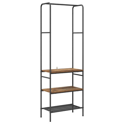 Kleiderständer mit Regalen mit Regal Altholz 60 x 30 x 171 cm