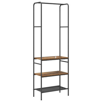 Kleiderständer mit Regalen mit Regal Altholz 60 x 30 x 171 cm