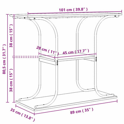 Konsolentisch Räuchereiche 101 x 35 x 80,5 cm Holzwerkstoff