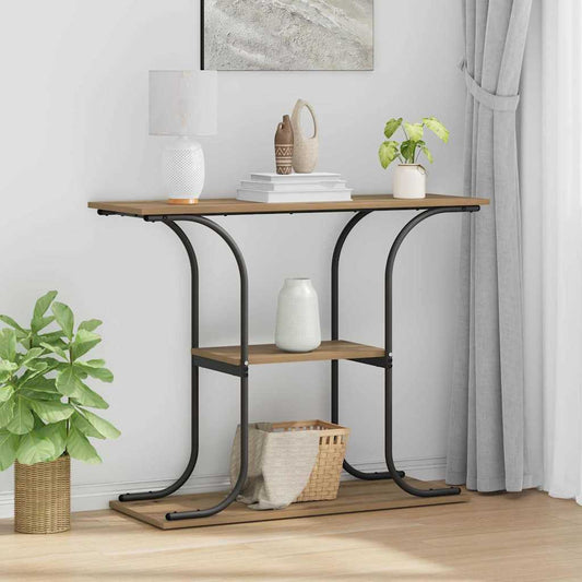 Konsolentisch mit Regal Eiche handwerklich 101 x 35 x 80,5 cm