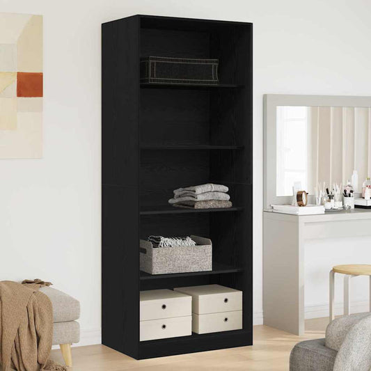 Kleiderschrank mit Regal Schwarz Eichen-Optik 80 x 50 x 200 cm