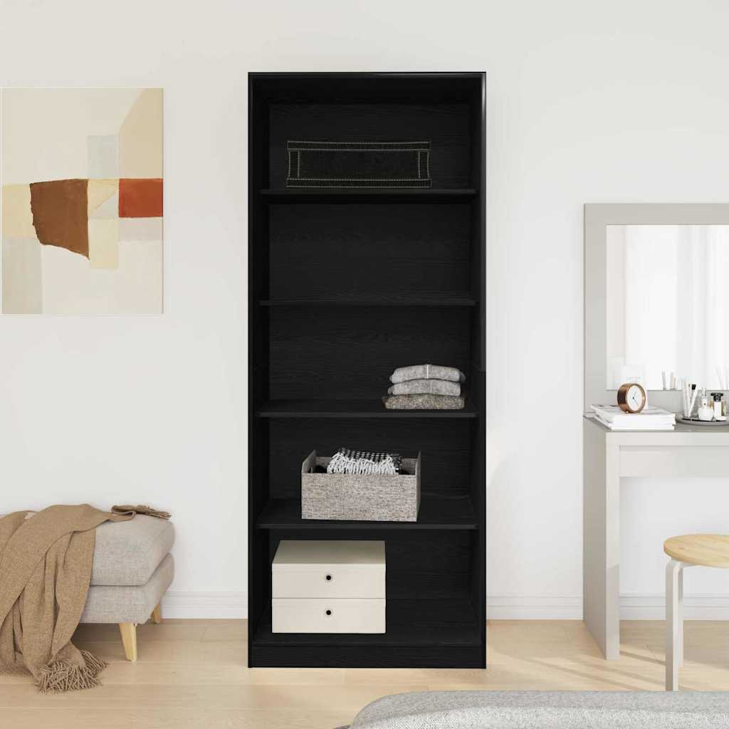 Kleiderschrank mit Regal Schwarz Eichen-Optik 80 x 50 x 200 cm