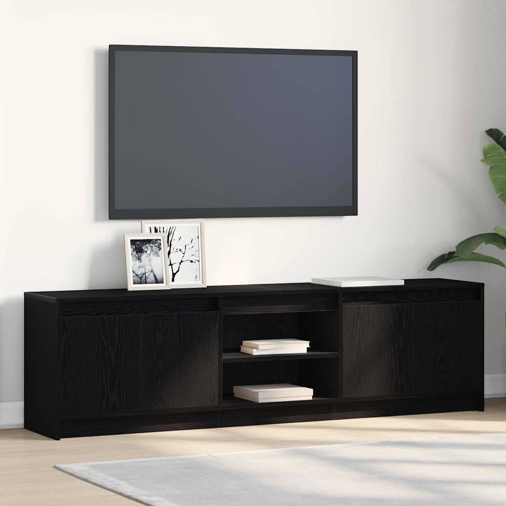 TV-Schränk Schwarz 182 x 34 x 50 cm Holzwerkstoff
