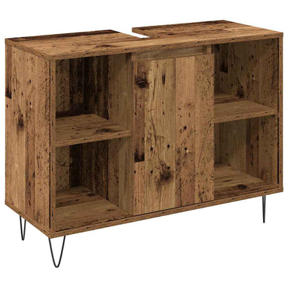 Badezimmer Möbel Set mit Tür 3 pcs Altholz 30 x 30 x 180 cm
