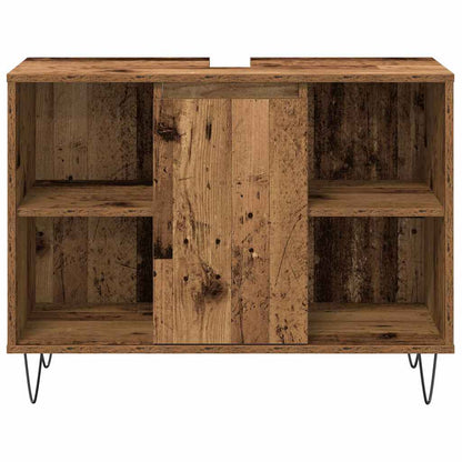 Badezimmer Möbel Set mit Tür 3 pcs Altholz 30 x 30 x 180 cm
