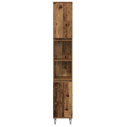Badezimmer Möbel Set mit Tür 3 pcs Altholz 30 x 30 x 180 cm