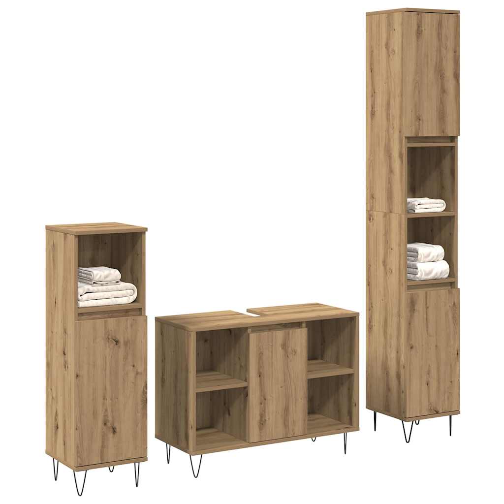 Badezimmer Möbel Set 3 pcs Artisan-Eiche 30 x 30 x 180 cm