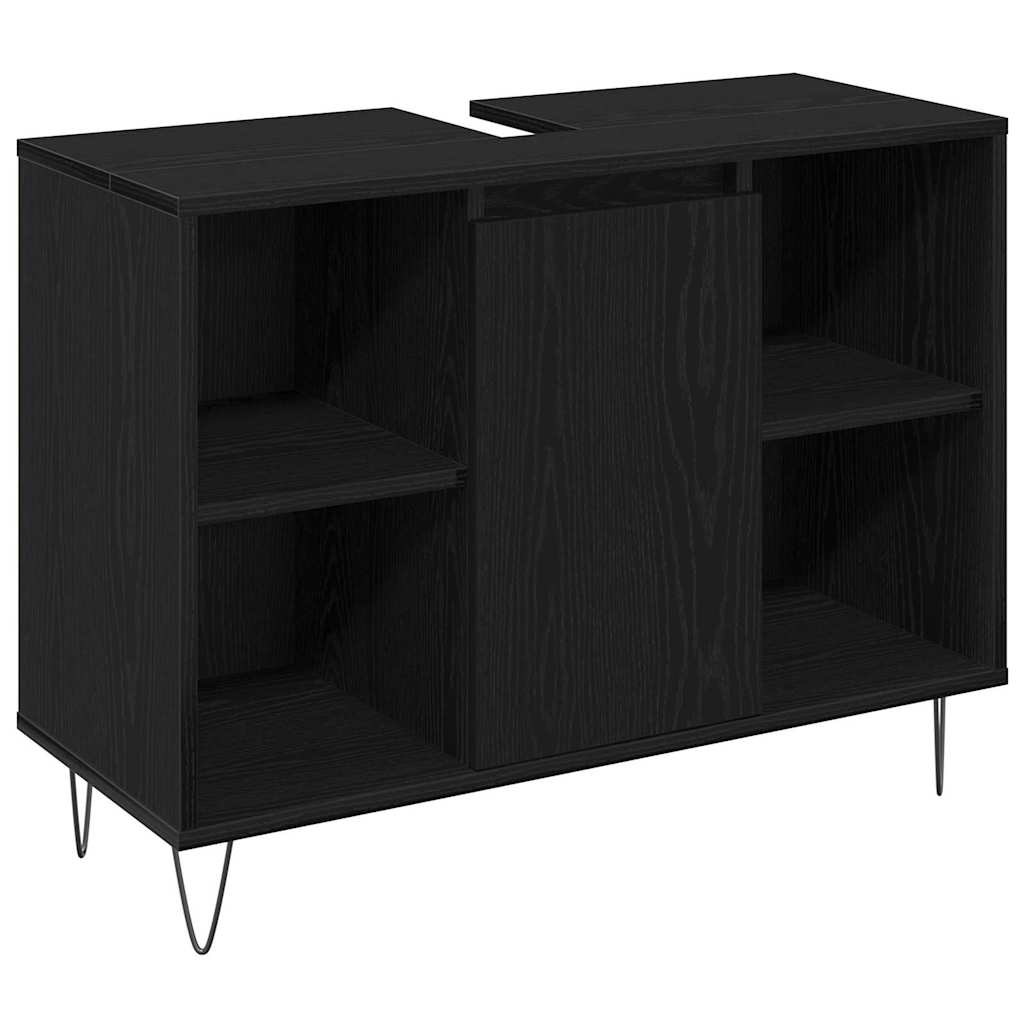 Badezimmer Möbel Set mit Speicher 3 pcs Schwarz Eichen-Optik
