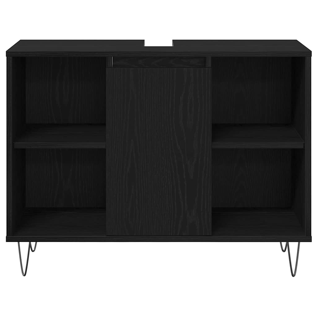 Badezimmer Möbel Set mit Speicher 3 pcs Schwarz Eichen-Optik