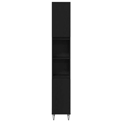 Badezimmer Möbel Set mit Speicher 3 pcs Schwarz Eichen-Optik