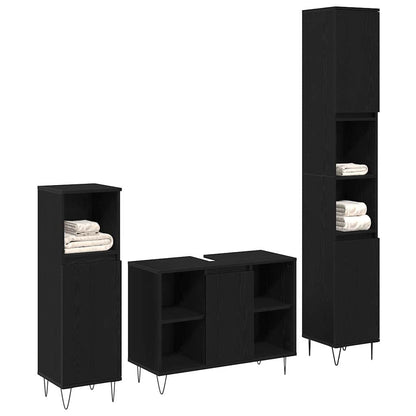 Badezimmer Möbel Set 3 pcs Schwarze Eiche 30 x 30 x 180 cm
