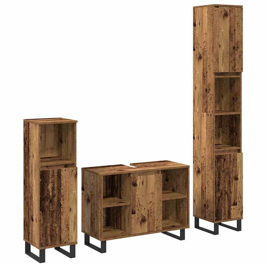 Badezimmermöbel Set 3 pcs Braun 30 x 30 x 180 cm Holzwerkstoff