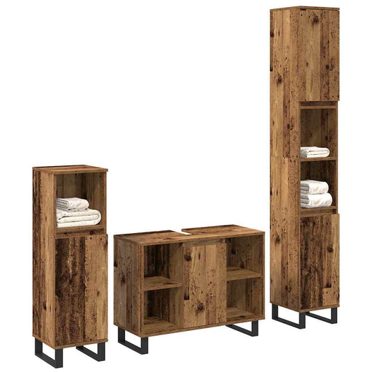 Badezimmermöbel Set 3 pcs Braun 30 x 30 x 180 cm Holzwerkstoff