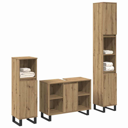 Badezimmermöbel Set 3 pcs Braun 30 x 30 x 180 cm Holzwerkstoff