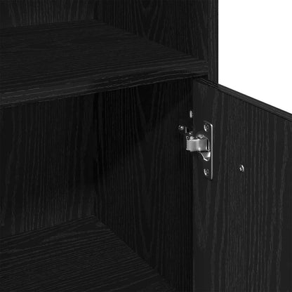 Badezimmermöbel Set mit Speicher 3 pcs Schwarz 30 x 30 x 180 cm