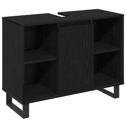 Badezimmermöbel Set mit Speicher 3 pcs Schwarz 30 x 30 x 180 cm