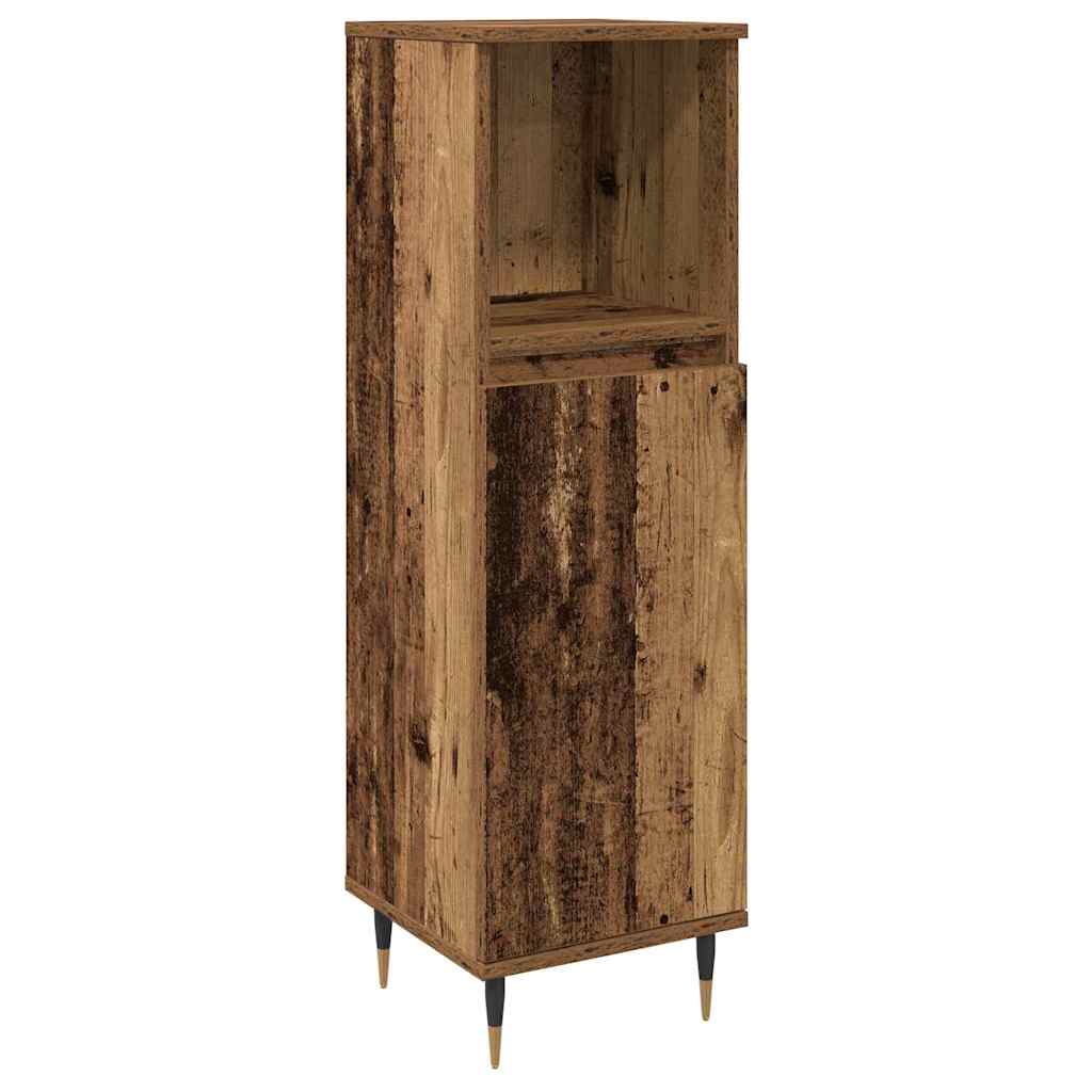 Badezimmermöbel Set mit Regal 3 pcs Altholz 30 x 30 x 180 cm