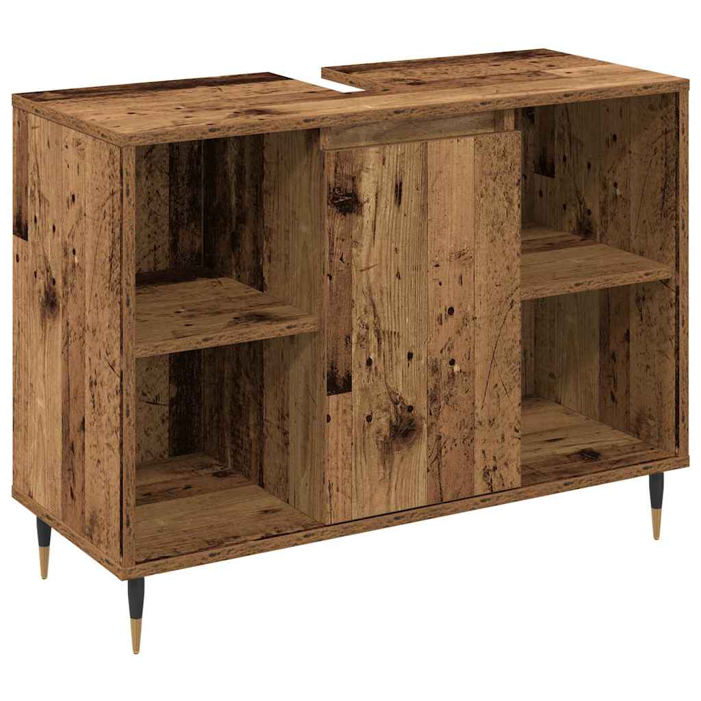 Badezimmermöbel Set mit Regal 3 pcs Altholz 30 x 30 x 180 cm